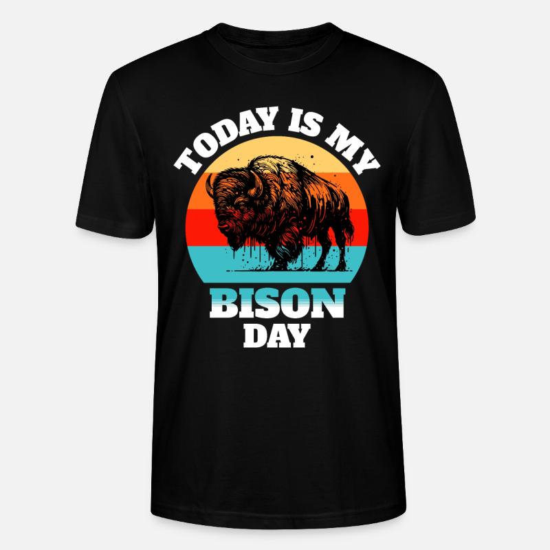 Büffel Bison - Stanley/Stella Unisex Bio-T-Shirt CRAFTER - Schwarz