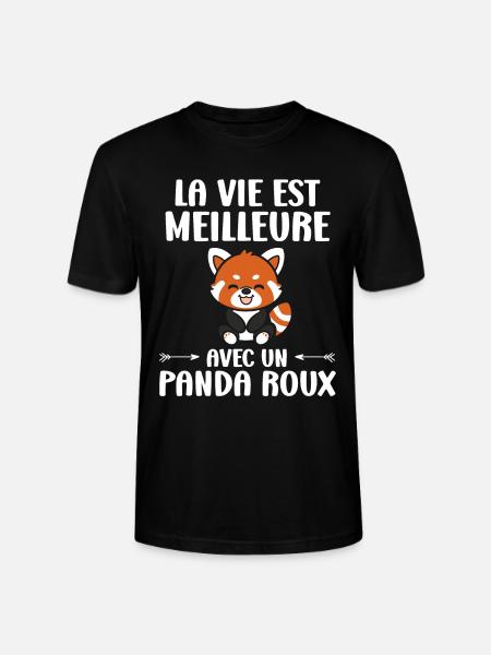 Panda roux - T-shirt bio CRAFTER Stanley Stella Unisexe - noir