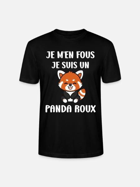 Panda roux - T-shirt bio CRAFTER Stanley Stella Unisexe - noir