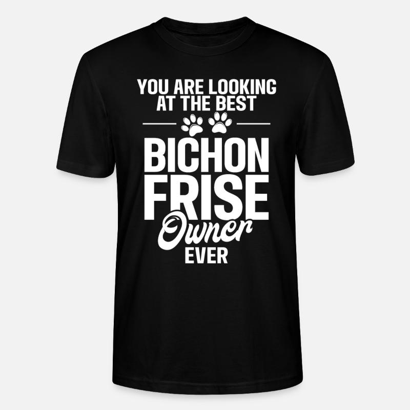 Cadeaux Bichon Frisé - T-shirt bio CRAFTER Stanley Stella Unisexe - noir