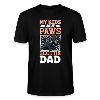 Skotsk terrier far - Stanley Stella CRAFTER unisex økologisk-T-shirt - sort - Foran - Alina (178cm) & Michal (187cm)