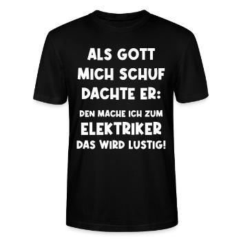Elektriker Elektroniker Elektrik - Stanley/Stella Unisex Bio-T-Shirt CRAFTER - Schwarz - Vorne - Alina (178cm) & Michal (187cm)