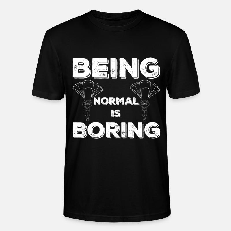 Fallschirmspringen Sprung Skydive Spruch - Stanley/Stella Unisex Bio-T-Shirt CRAFTER - Schwarz