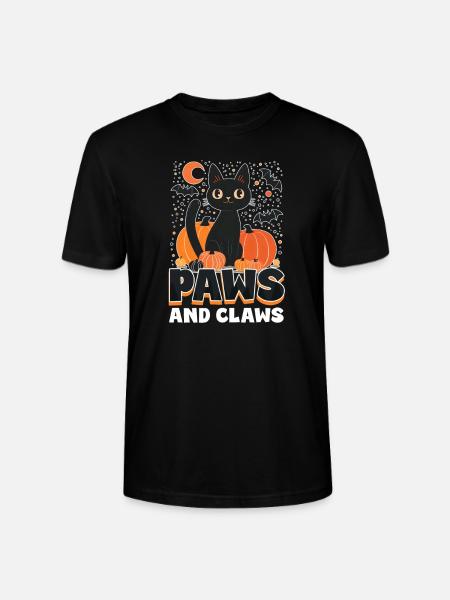 Halloween Cat Paws And Claws - Stanley/Stella CRAFTER Unisex Organic T-Shirt - black