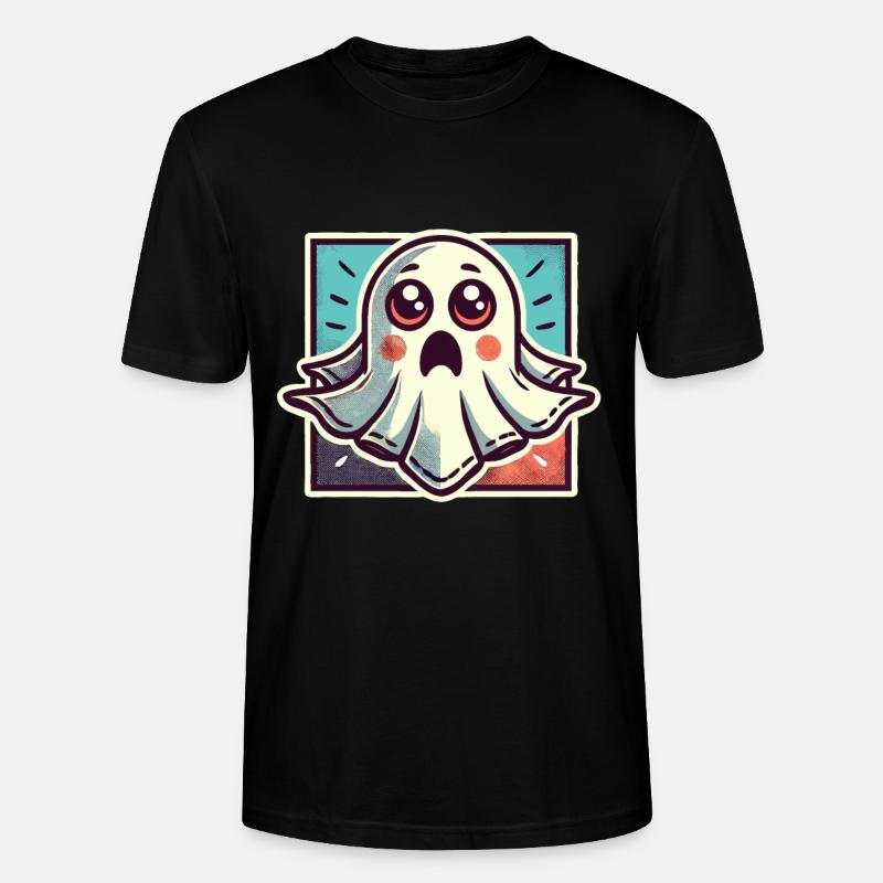 Scared Ghost Funny Ghost Design - Stanley/Stella CRAFTER Unisex Organic T-Shirt - black