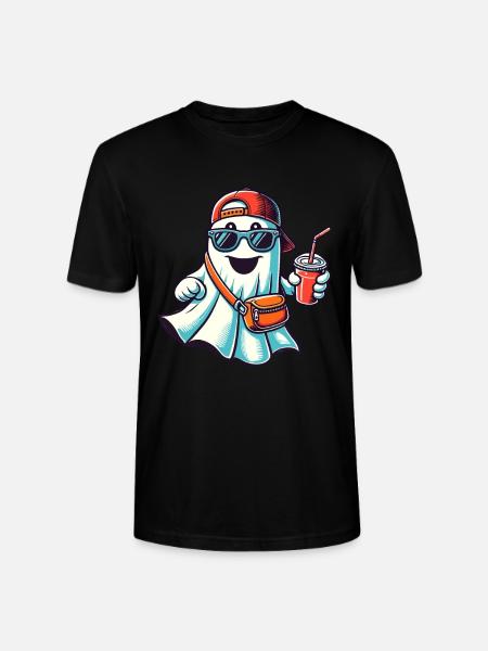 Boo-Jee Ghost Funny Fashionable Ghost - Stanley/Stella CRAFTER Unisex Organic T-Shirt - black