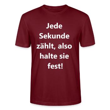 Cadeau souvenir intemporel - T-shirt bio CRAFTER Stanley Stella Unisexe - bordeaux - Devant - Alina (178cm) & Michal (187cm)
