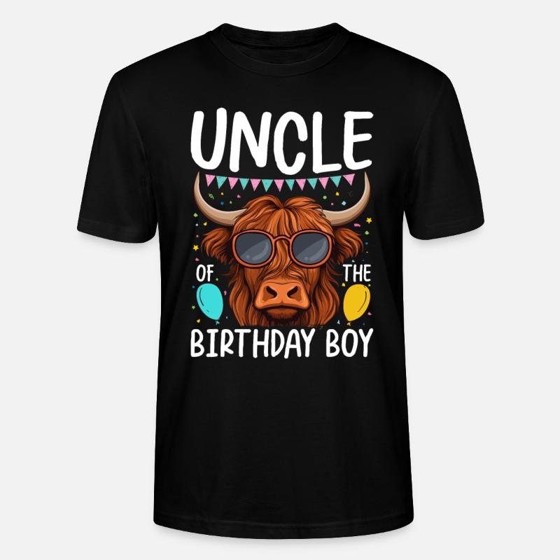 Oncle du garçon d’anniversaire - T-shirt bio CRAFTER Stanley Stella Unisexe - noir