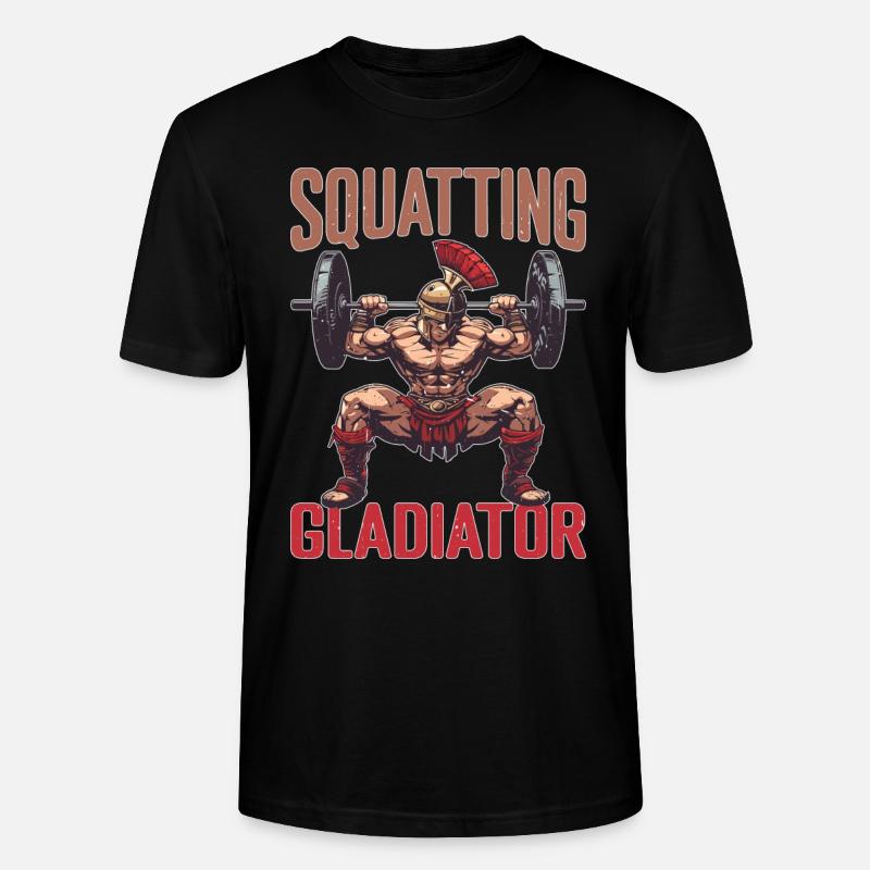 Squatting Gladiator 8 - Stanley/Stella Unisex Bio-T-Shirt CRAFTER - Schwarz