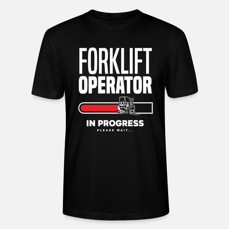 Gabelstaplerfahrer Fortschritt Bitte Warten - Stanley/Stella Unisex Bio-T-Shirt CRAFTER - Schwarz