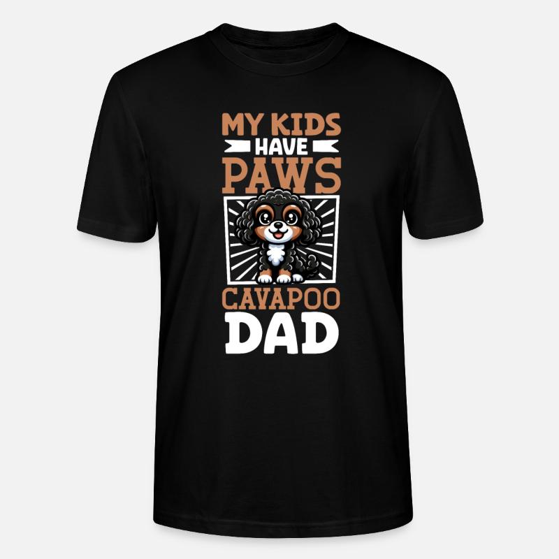 Cavapoo Papa - Stanley/Stella Unisex Bio-T-Shirt CRAFTER - Schwarz