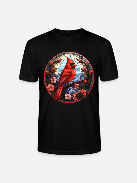 Red Cardinal Vogel - Stanley/Stella CRAFTER Unisex Organic T-Shirt - black