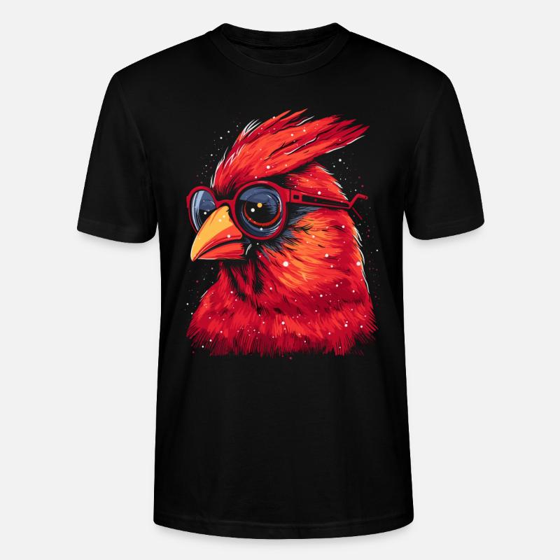 Rotkardinal Kardinal Vogel - Stanley/Stella Unisex Bio-T-Shirt CRAFTER - Schwarz