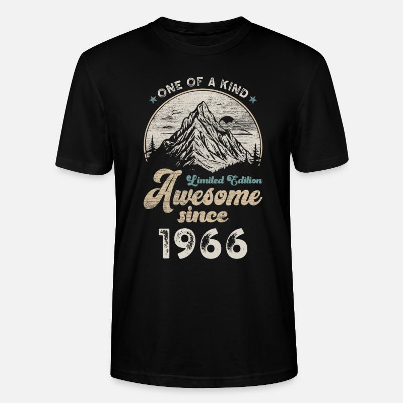 1966 Anniversaire Berge - T-shirt bio CRAFTER Stanley Stella Unisexe - noir