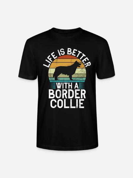 Cadeaux Border Collie - T-shirt bio CRAFTER Stanley Stella Unisexe - noir