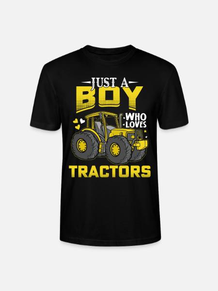 Just a Boy Who Loves Tractors funny Tractor Saying - Stanley/Stella CRAFTER Unisex Organic T-Shirt - black
