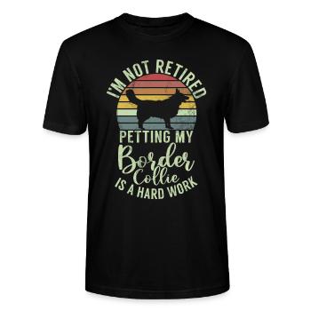 Border Collie Gifts - Stanley/Stella Unisex Bio-T-Shirt CRAFTER - Schwarz - Vorne - Alina (178cm) & Michal (187cm)