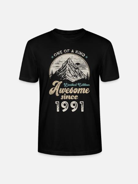 1991 Birthday Berge - Stanley/Stella CRAFTER Unisex Organic T-Shirt - black