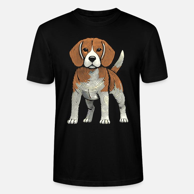 Empreinte digitale du beagle - T-shirt bio CRAFTER Stanley Stella Unisexe - noir