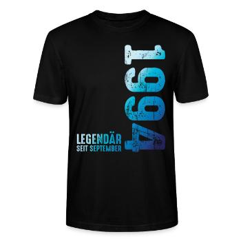 Legendary since September 1994 - Stanley/Stella CRAFTER Unisex Organic T-Shirt - black - Front - Alina (178cm) & Michal (187cm)