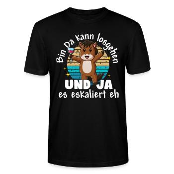 Lustige Tshirt Humor Feiern Sarkasmus Trinken JGA - Stanley/Stella Unisex Bio-T-Shirt CRAFTER - Schwarz - Vorne - Alina (178cm) & Michal (187cm)