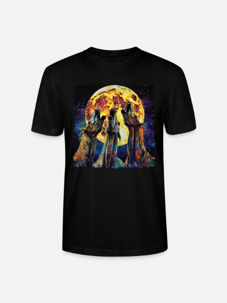 Appaloosa Horse Howling Moon - Stanley/Stella CRAFTER Unisex Organic T-Shirt - black