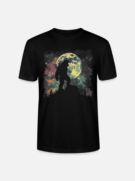 Bigfoot Sasquatch Yeti Howling Moon - Stanley/Stella CRAFTER Unisex Organic T-Shirt - black