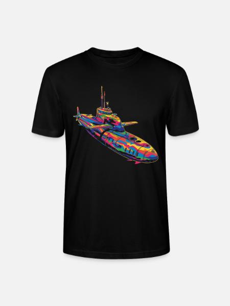 Submarine Submariner Veteran Popart - Stanley/Stella CRAFTER Unisex Organic T-Shirt - black