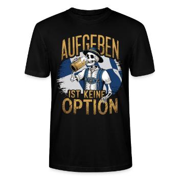 Abandonner n’est pas une option Beer October - T-shirt bio CRAFTER Stanley Stella Unisexe - noir - Devant - Alina (178cm) & Michal (187cm)