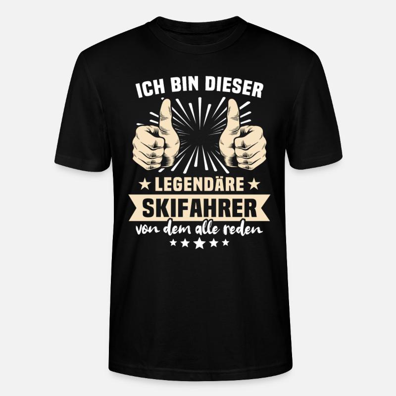 Skifahrer Sprüche - Stanley/Stella Unisex Bio-T-Shirt CRAFTER - Schwarz
