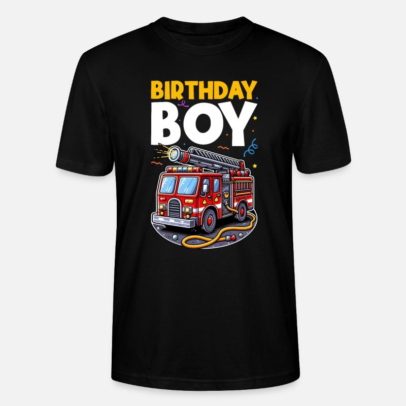 Anniversaire Garçon Pompier Anniversaire Garçon - T-shirt bio CRAFTER Stanley Stella Unisexe - noir