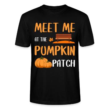Kürbis Herbst - Stanley/Stella Unisex Bio-T-Shirt CRAFTER - Schwarz - Vorne - Alina (178cm) & Michal (187cm)