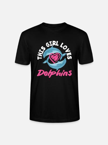 This girl loves dolphins - Stanley/Stella CRAFTER Unisex Organic T-Shirt - black