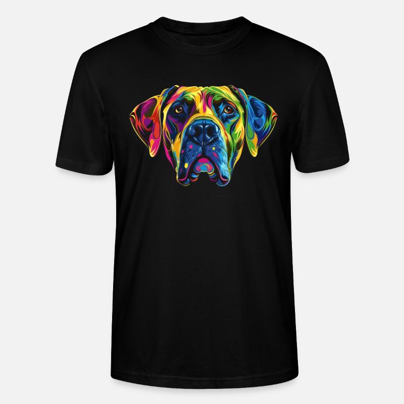 Chien Rhodesian Ridgeback Popart - T-shirt bio CRAFTER Stanley Stella Unisexe - noir