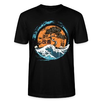Hiragana Katakana Kaizen-methode Kaizen - Stanley/Stella Unisex Bio-T-Shirt CRAFTER - Schwarz - Vorne - Alina (178cm) & Michal (187cm)