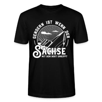 Gendern Tshirt Herren Damen Lustig Witzig Spruch - Stanley/Stella Unisex Bio-T-Shirt CRAFTER - Schwarz - Vorne - Alina (178cm) & Michal (187cm)
