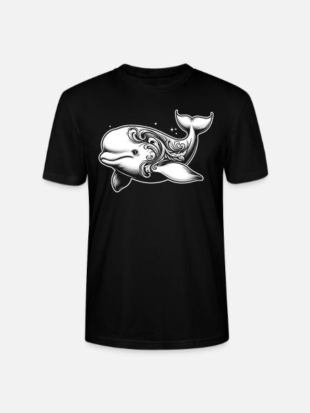 Beluga-wal, Meeresbewohner, Wal-meeres-ketologie - Stanley/Stella Unisex Bio-T-Shirt CRAFTER - Schwarz