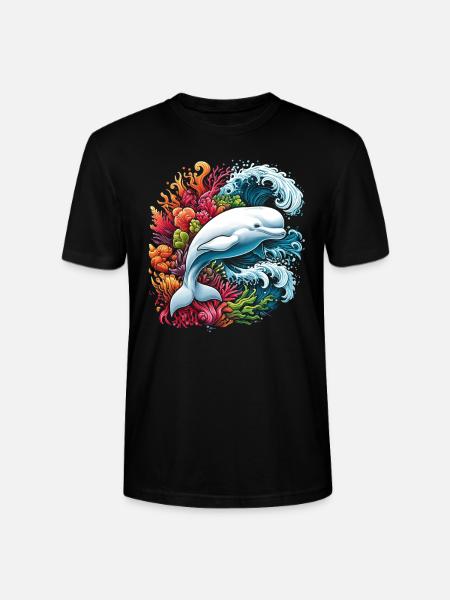 Beluga-wal-ketologe Meeressäugetier Marine - Stanley/Stella Unisex Bio-T-Shirt CRAFTER - Schwarz