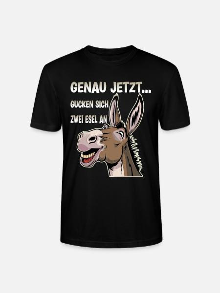 Just nu tittar två åsnor på varandra - Ekologisk T-shirt CRAFTER unisex från Stanley/Stella - svart