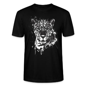 Jaguar - Stanley/Stella Unisex Bio-T-Shirt CRAFTER - Schwarz - Vorne - Alina (178cm) & Michal (187cm)
