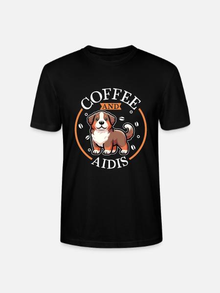 Coffee and Aidi - Stanley/Stella CRAFTER Unisex Organic T-Shirt - black