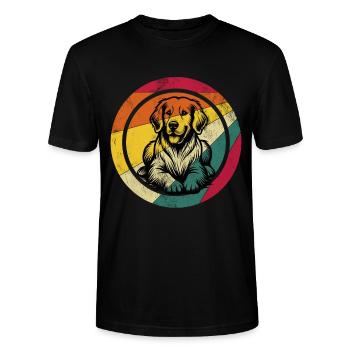 Golden retriever - Stanley Stella CRAFTER unisex økologisk-T-shirt - sort - Foran - Alina (178cm) & Michal (187cm)