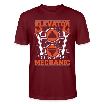 Elevator Mechanic Inspector Technician Elevator - Stanley/Stella CRAFTER Unisex Organic T-Shirt - burgundy - Front - Alina (178cm) & Michal (187cm)
