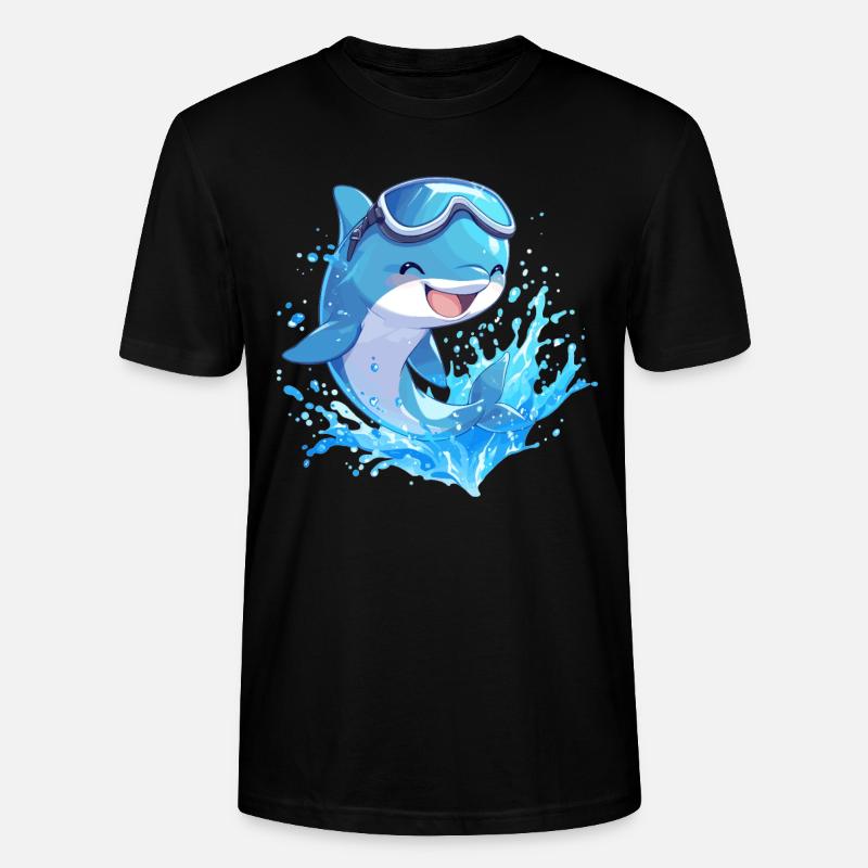 Dolphin Delfine Delfin - Stanley/Stella Unisex Bio-T-Shirt CRAFTER - Schwarz
