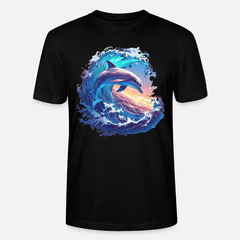 Dolphin Delfine Delfin - Stanley/Stella Unisex Bio-T-Shirt CRAFTER - Schwarz