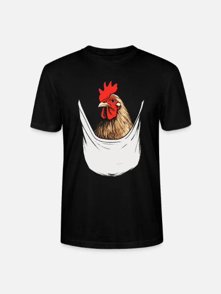 Chicken In Pocket - Stanley/Stella Unisex Bio-T-Shirt CRAFTER - Schwarz