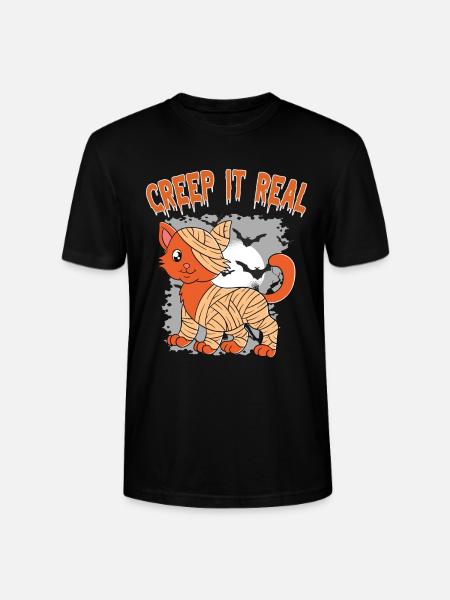 Cute Halloween Ghost Halloween - Stanley/Stella CRAFTER Unisex Organic T-Shirt - black