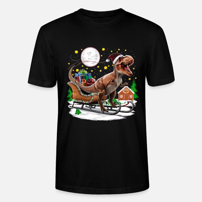 Dinosaure Moche Noël Noël Trex - T-shirt bio CRAFTER Stanley Stella Unisexe - noir