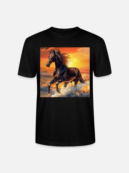 Pferd - Stanley/Stella Unisex Bio-T-Shirt CRAFTER - Schwarz