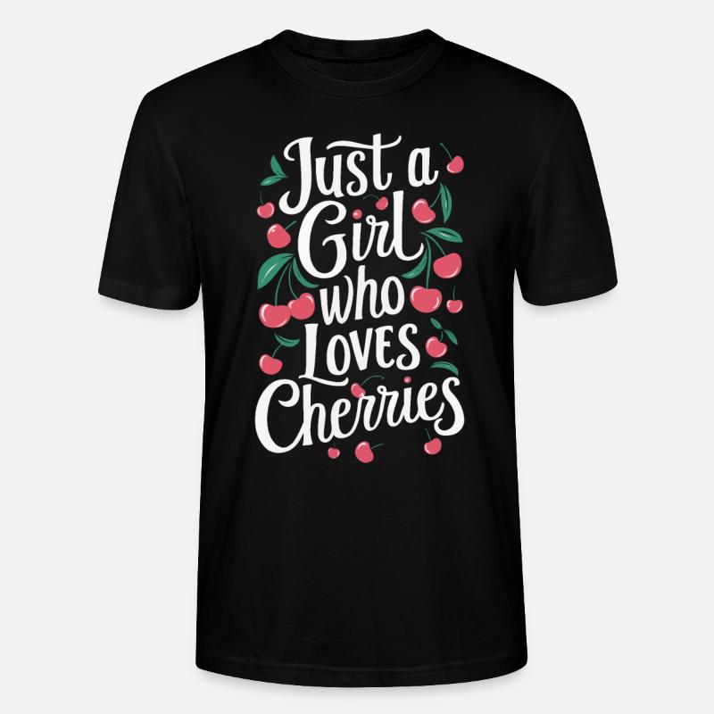 Kirsche Kirschen Früchte Essen - Stanley/Stella Unisex Bio-T-Shirt CRAFTER - Schwarz